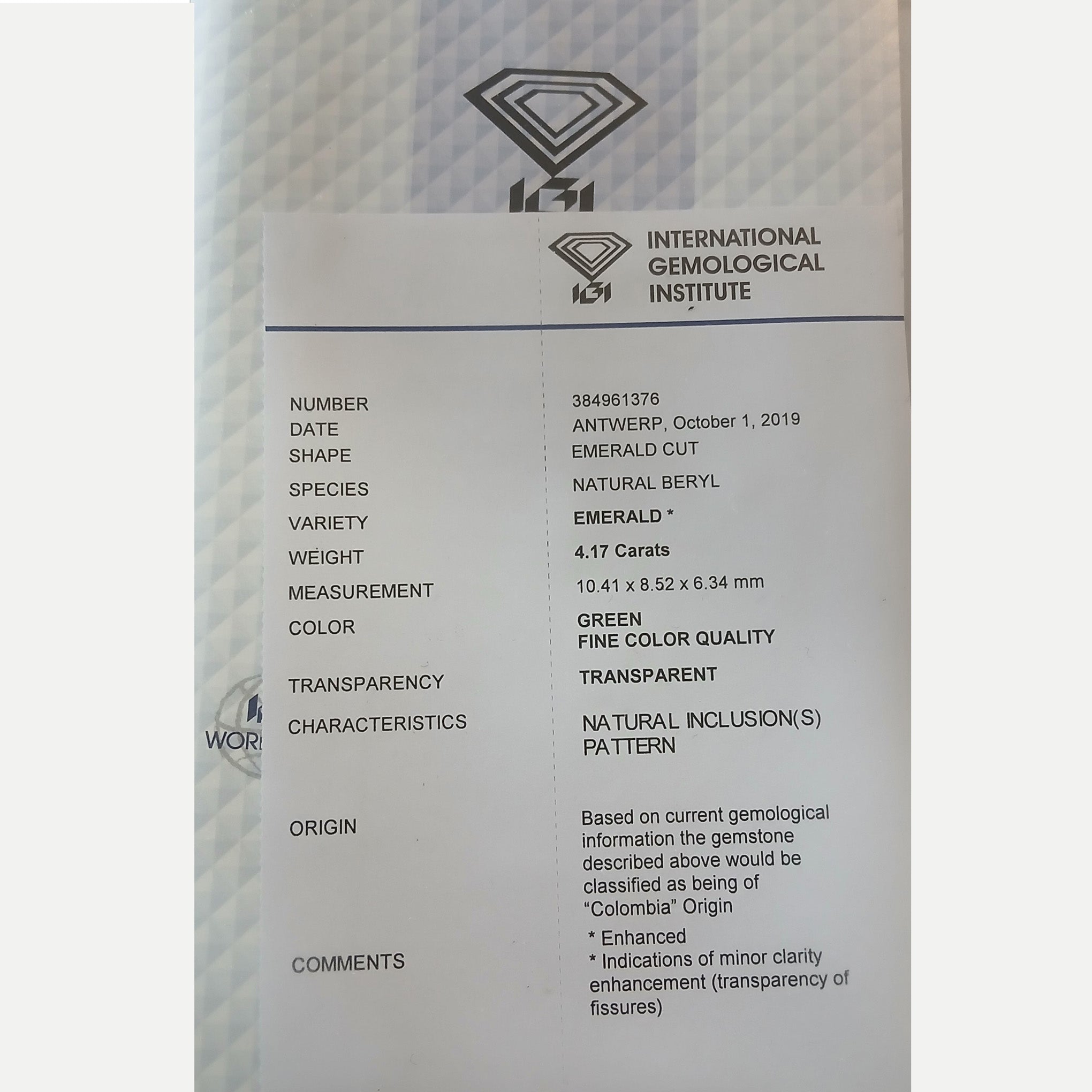 Colombian Emerald 4,17 Ct